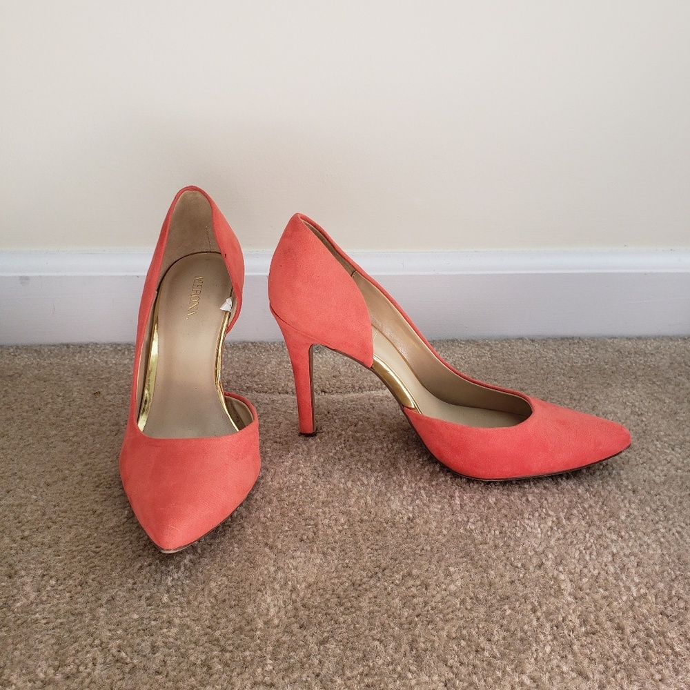 Merona orange and gold heels